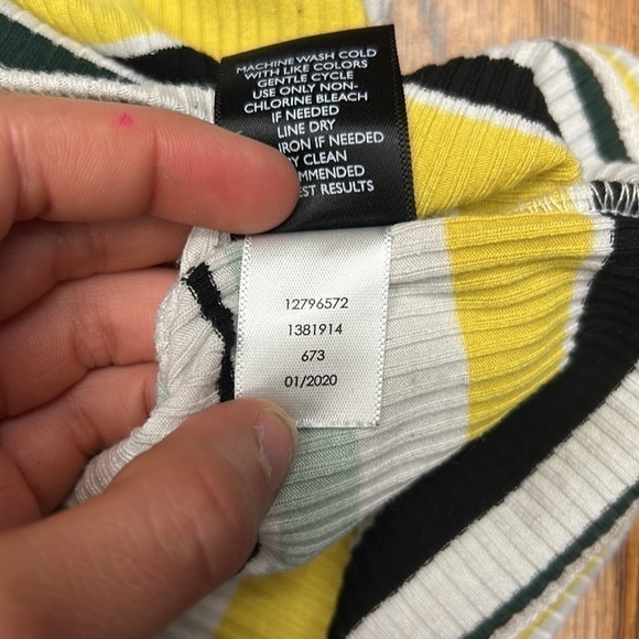 Torrid women’s multi stripe ribbed high neck crop cami top - Picture 6 of 6